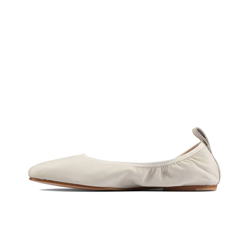Clarks Pure Ballet Women's Flats White Leather Fashion Shoes 26158430