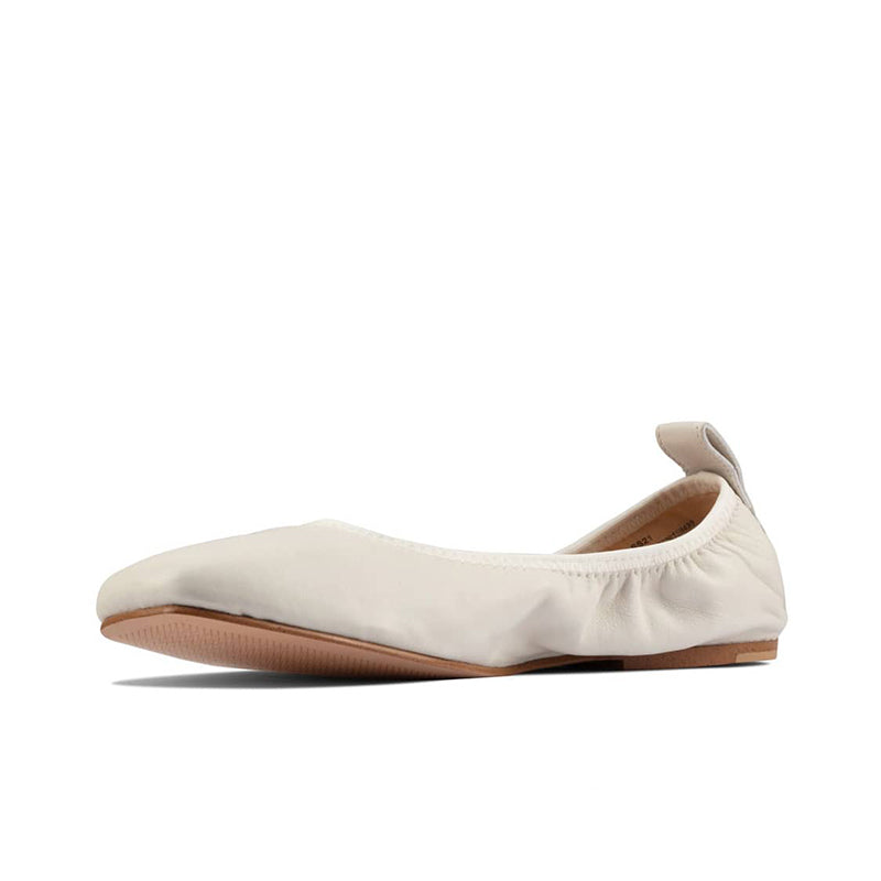 Clarks Pure Ballet Women's Flats White Leather Fashion Shoes 26158430