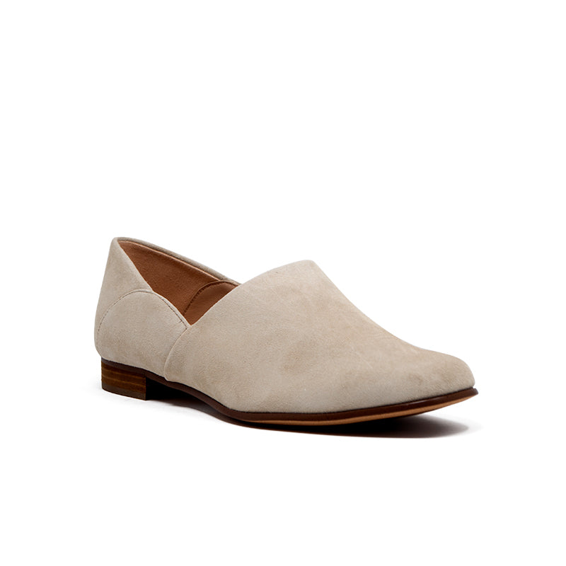 Clarks Pure Tone Women's Loafers Taupe Sheepskin Fashion Shoes 26159775