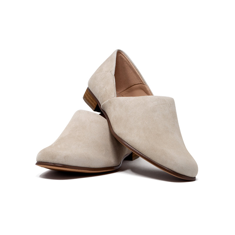 Clarks Pure Tone Women's Loafers Taupe Sheepskin Fashion Shoes 26159775