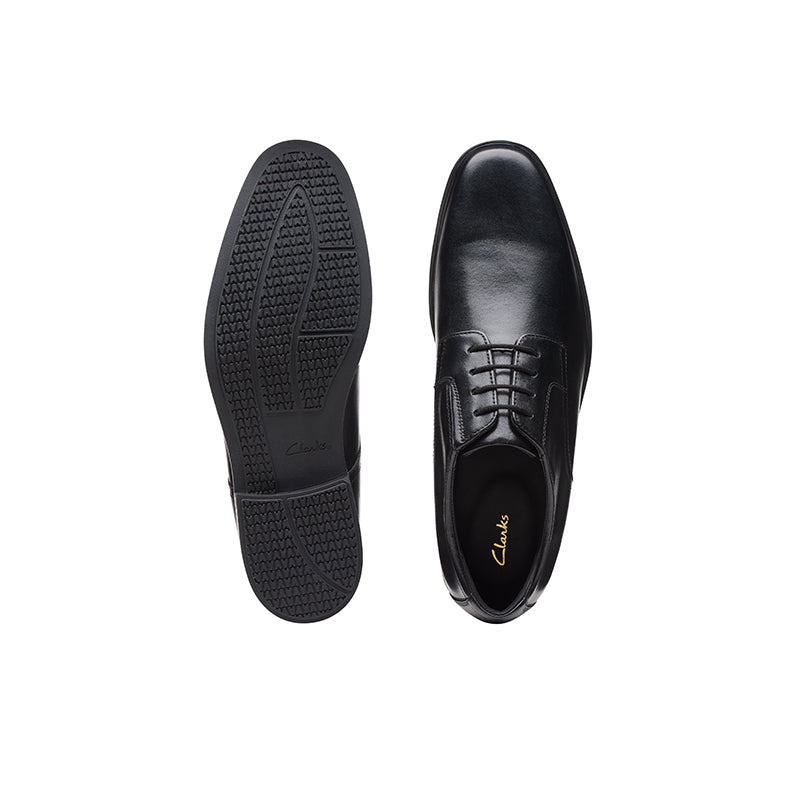 Clarks Howard Walk Mens Business Shoes Black Leather Formal Shoes