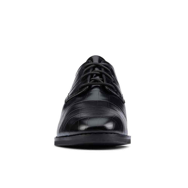 Clarks Ria Derby Women's Business Shoes Black Leather Formal Shoes 26161290