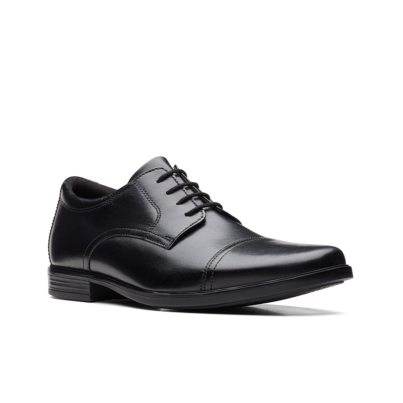 Clarks Howard Cap Men's Business Shoes Black Leather Formal Shoes 26162012