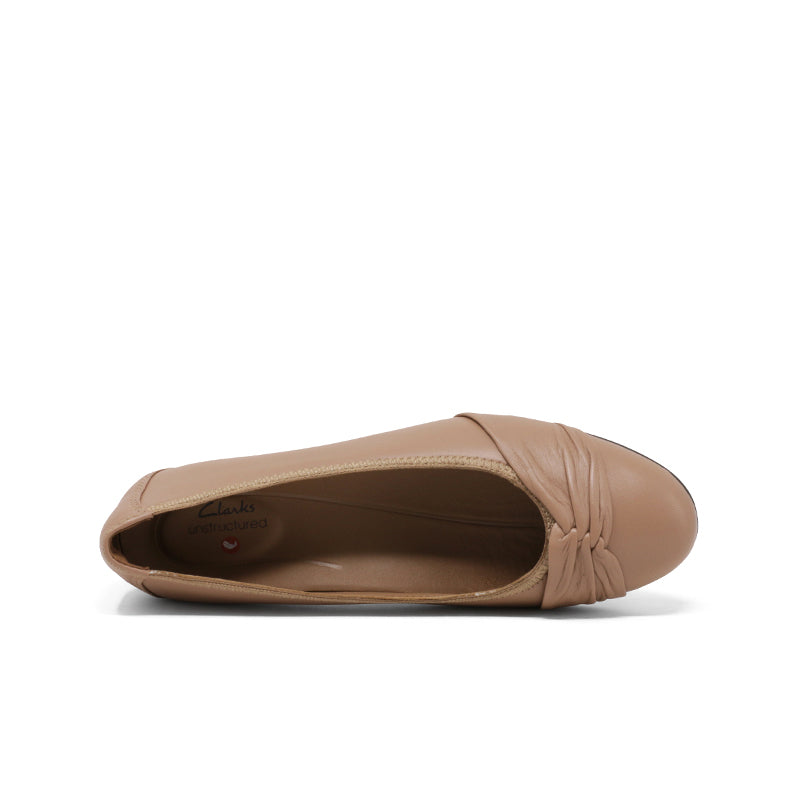 CLARKS Un Blush Wish Women's Flats Praline Leather Fashion Shoes