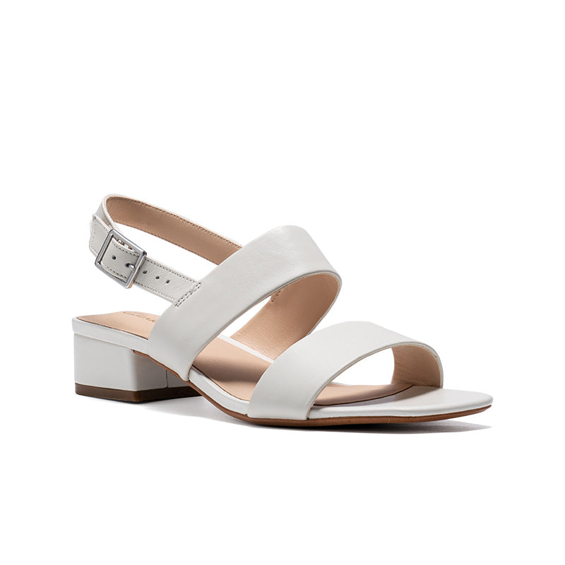 CLARKS Seren25 Strap Women's Sandals White Leather Fashion Shoes