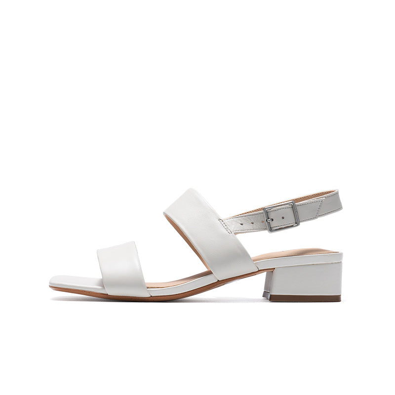 CLARKS Seren25 Strap Women's Sandals White Leather Fashion Shoes