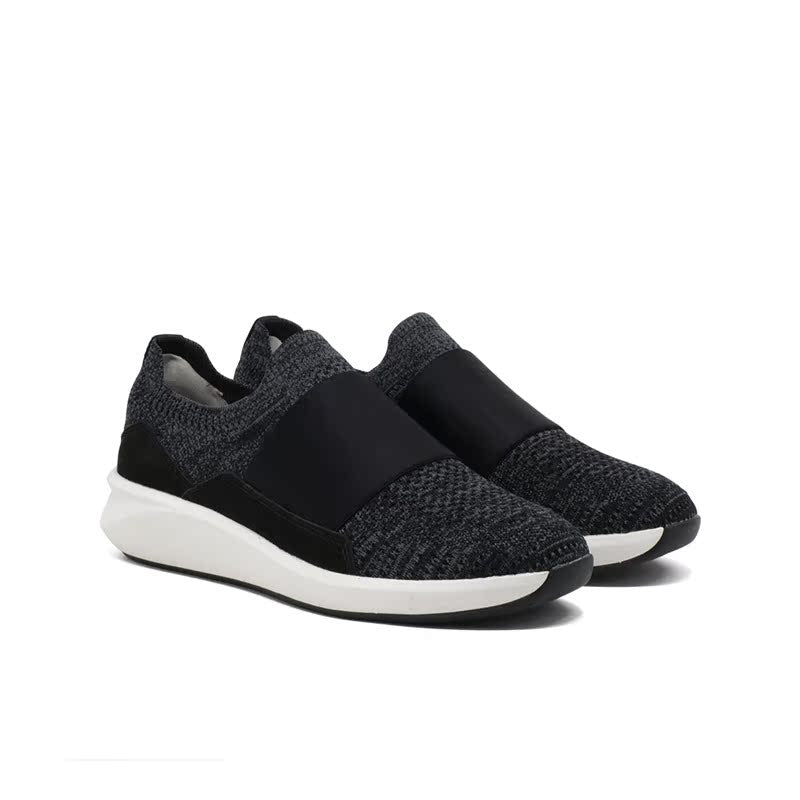 CLARKS Un Rio Knit Women's Sneakers Black Fashion Shoes