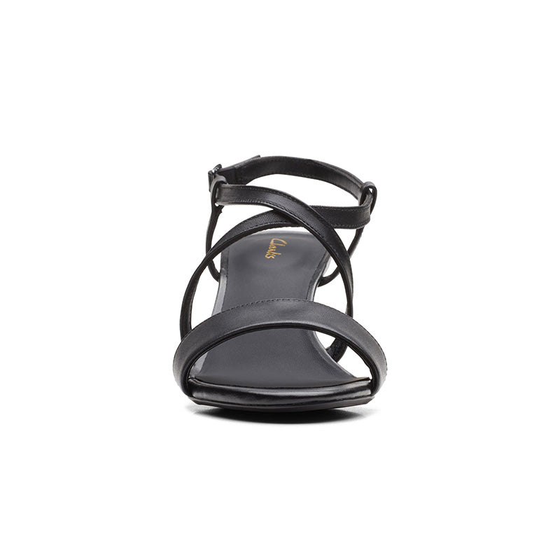 CLARKS Amali Buckle Women's Sandals Black Leather Fashion Shoes