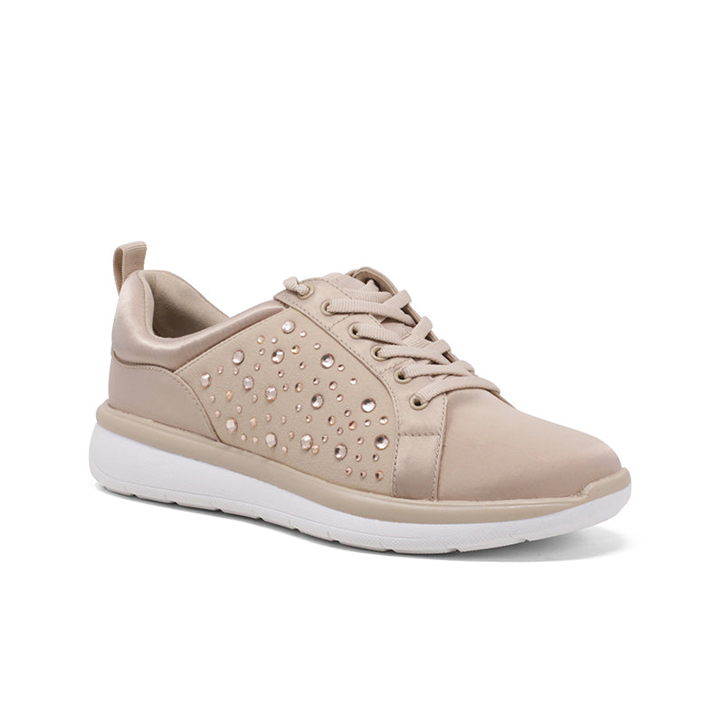 CLARKS Ezera Ave Women's Sneakers Taupe Metallic Fashion Shoes