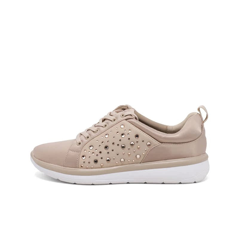 CLARKS Ezera Ave Women's Sneakers Taupe Metallic Fashion Shoes