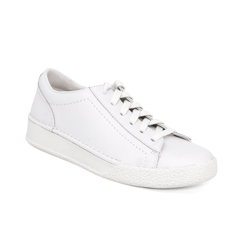 CLARKS CraftCup Walk Women's Sneakers White Leather Fashion Shoes