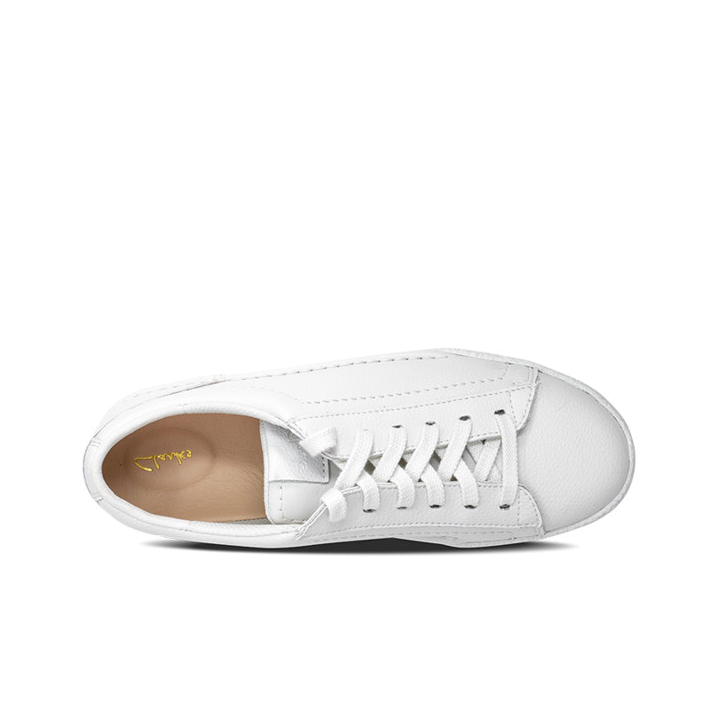 CLARKS CraftCup Walk Women's Sneakers White Leather Fashion Shoes