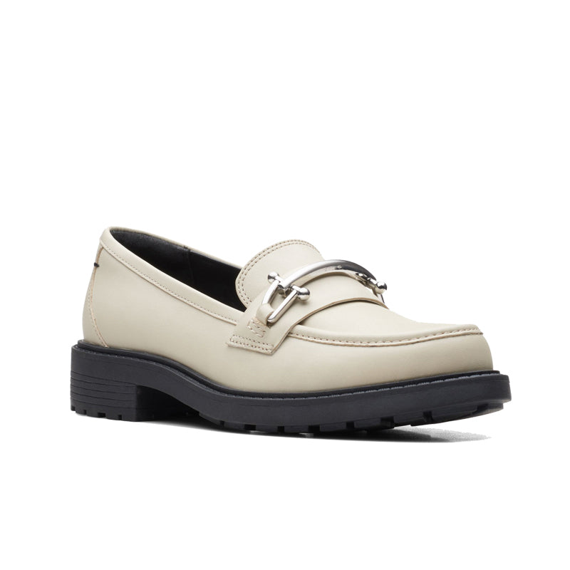 CLARKS Orinoco2 Edge Women's Loafers Ivory Leather Fashion Shoes