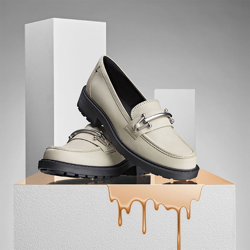 CLARKS Orinoco2 Edge Women's Loafers Ivory Leather Fashion Shoes