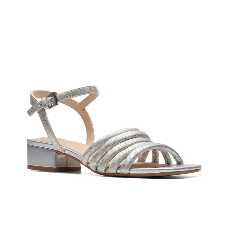 CLARKS Seren25 Part Women's Sandals Black Leather Fashion Shoes