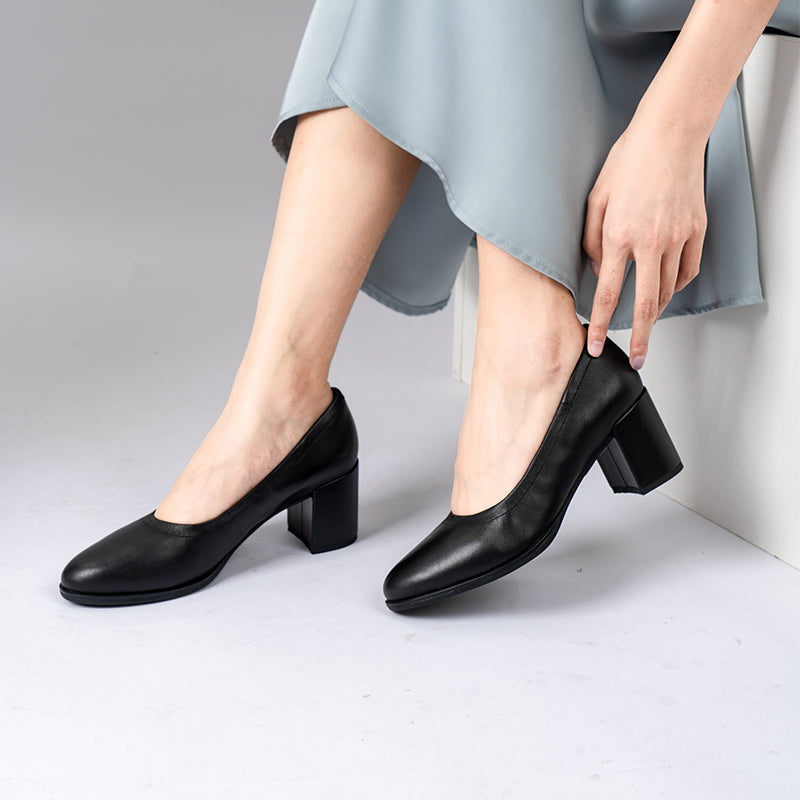 CLARKS Freva55 Court Women's Heels Praline Leather Fashion Shoes