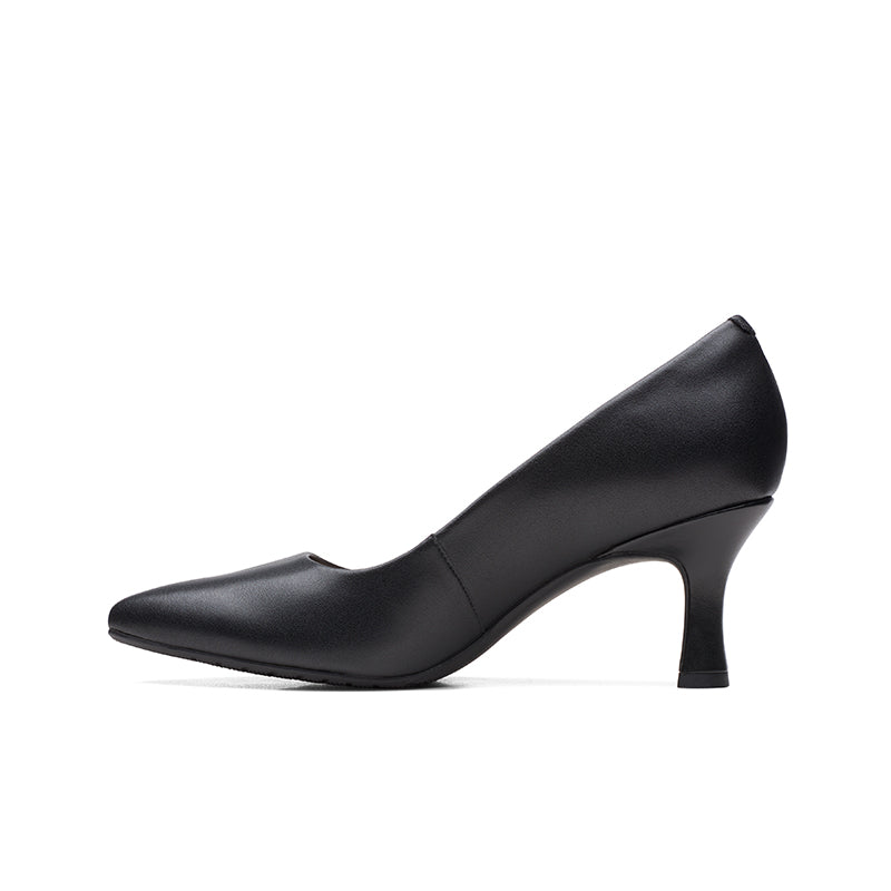 CLARKS Kataleyna Gem Women's Heels Black Leather Fashion Shoes