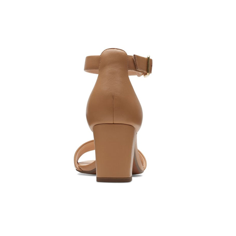 CLARKS Deva Mae Women's Sandals Camel Leather Fashion Shoes
