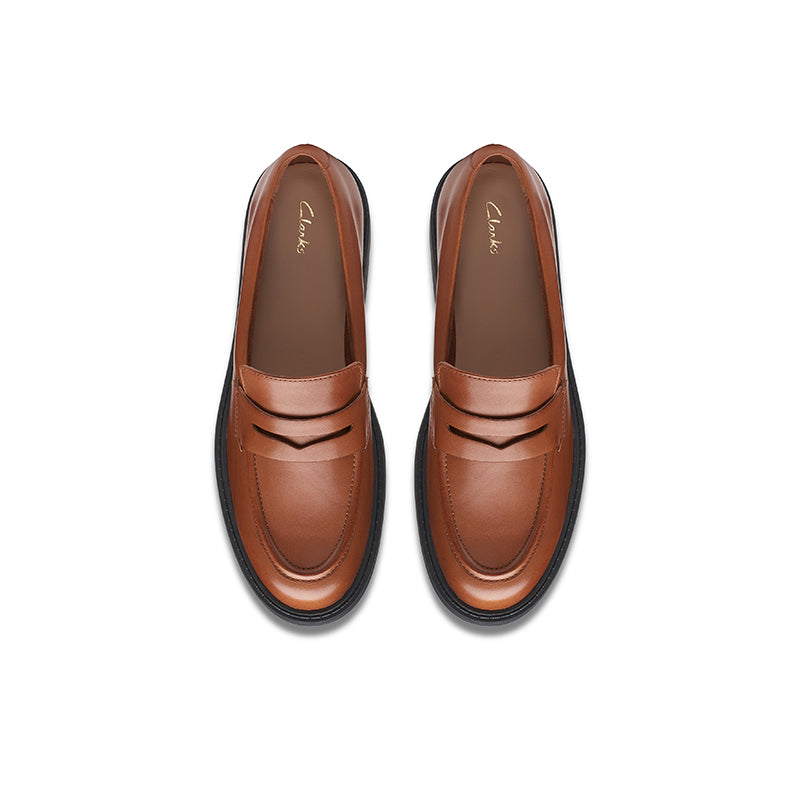 CLARKS Orinoco2 Penny Women's Loafers Leather Casual Shoes