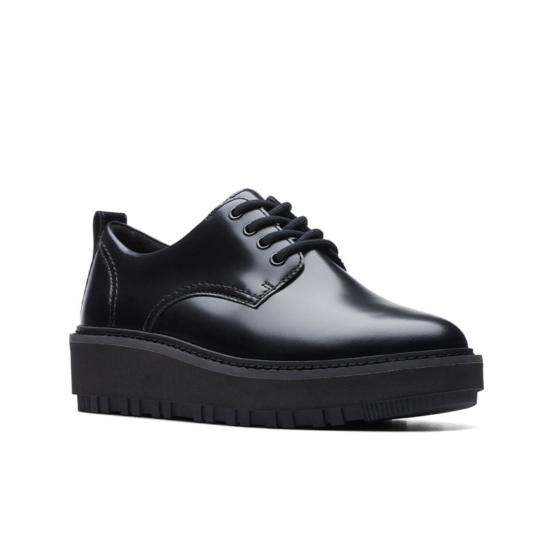 CLARKS Orianna W Derby Women's Leather Shoes Black Leather Casual Shoes