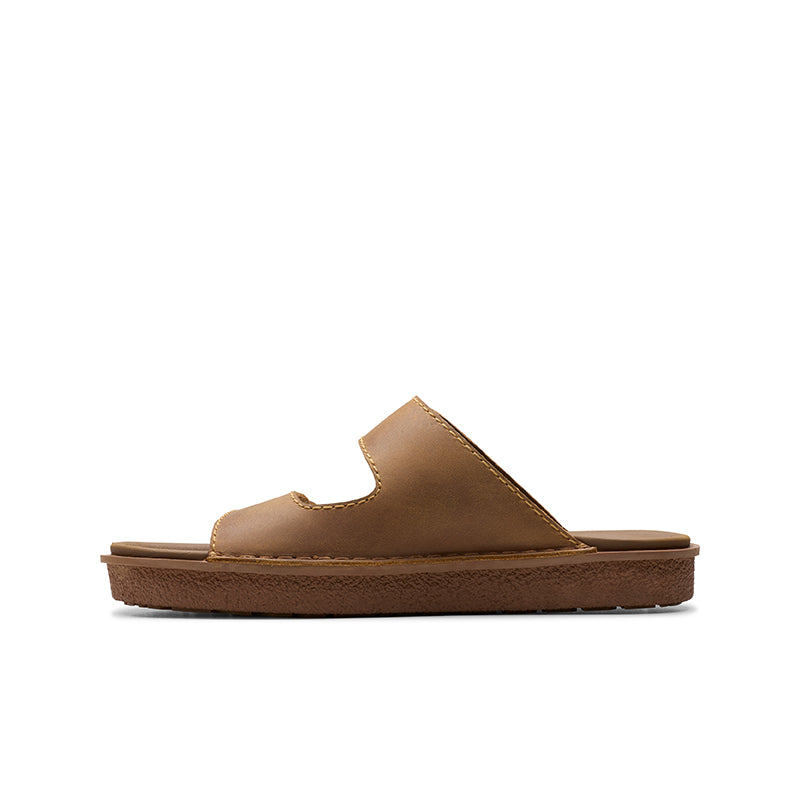 CLARKS Litton Strap Men's Slippers Khaki Leather Casual Shoes