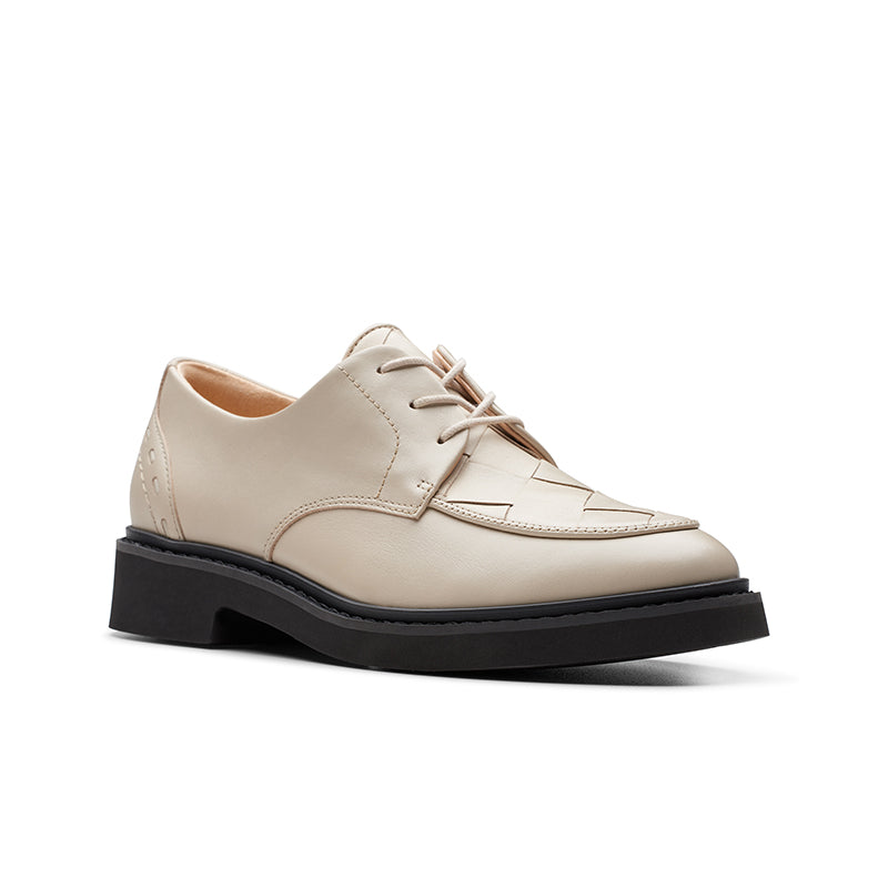 CLARKS Splend Weave Women's Business Shoes White Leather Casual Shoes