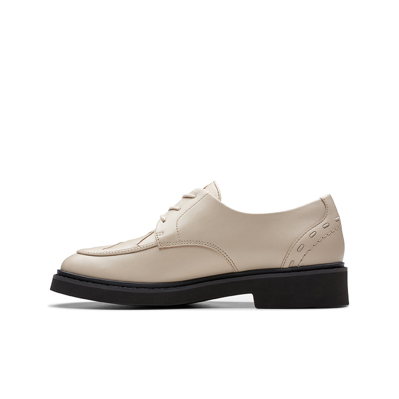 CLARKS Splend Weave Women's Business Shoes White Leather Casual Shoes