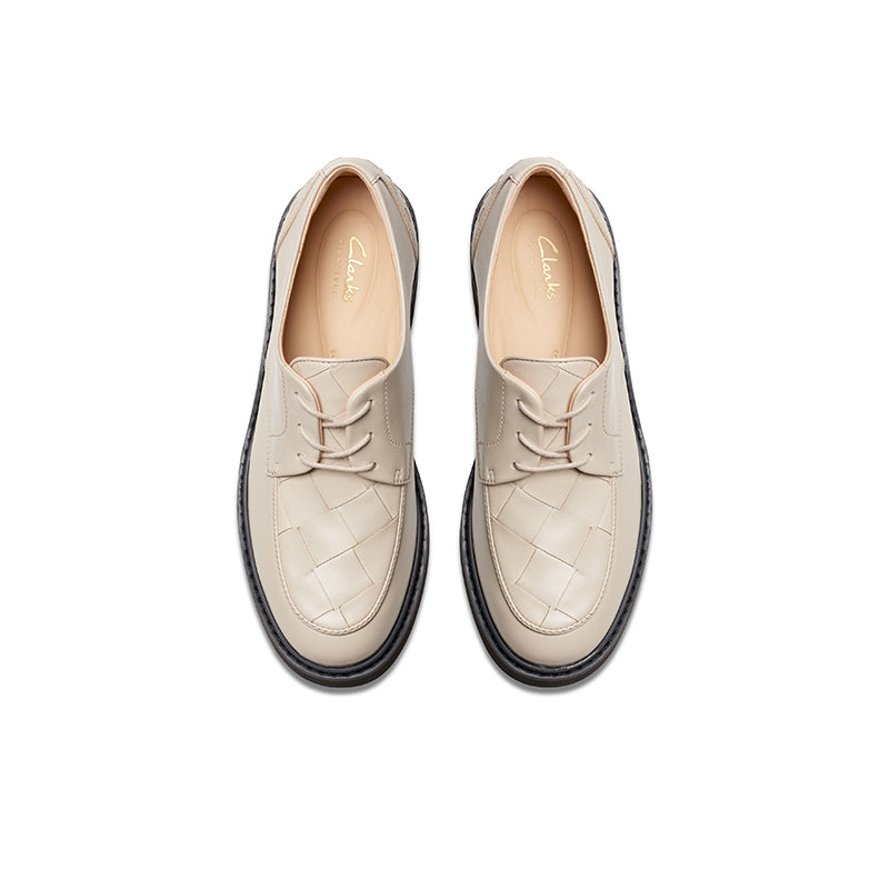 CLARKS Splend Weave Women's Business Shoes White Leather Casual Shoes