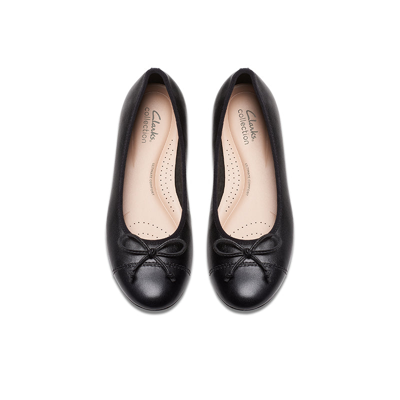 CLARKS Loreleigh Rae Women's Loafers Black Leather Casual Shoes