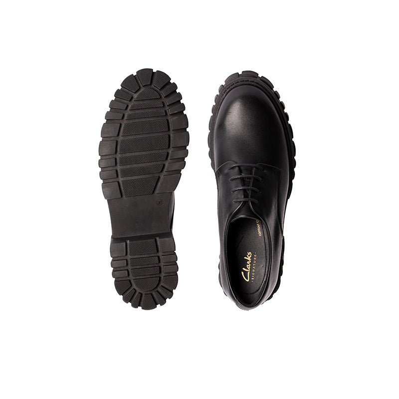 CLARKS Page Walk Women's Business Shoes Black Leather Casual Shoes