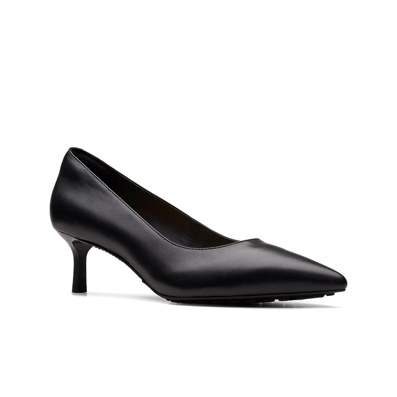 CLARKS Adela Court Women's Heels Black Sheepskin Formal Shoes
