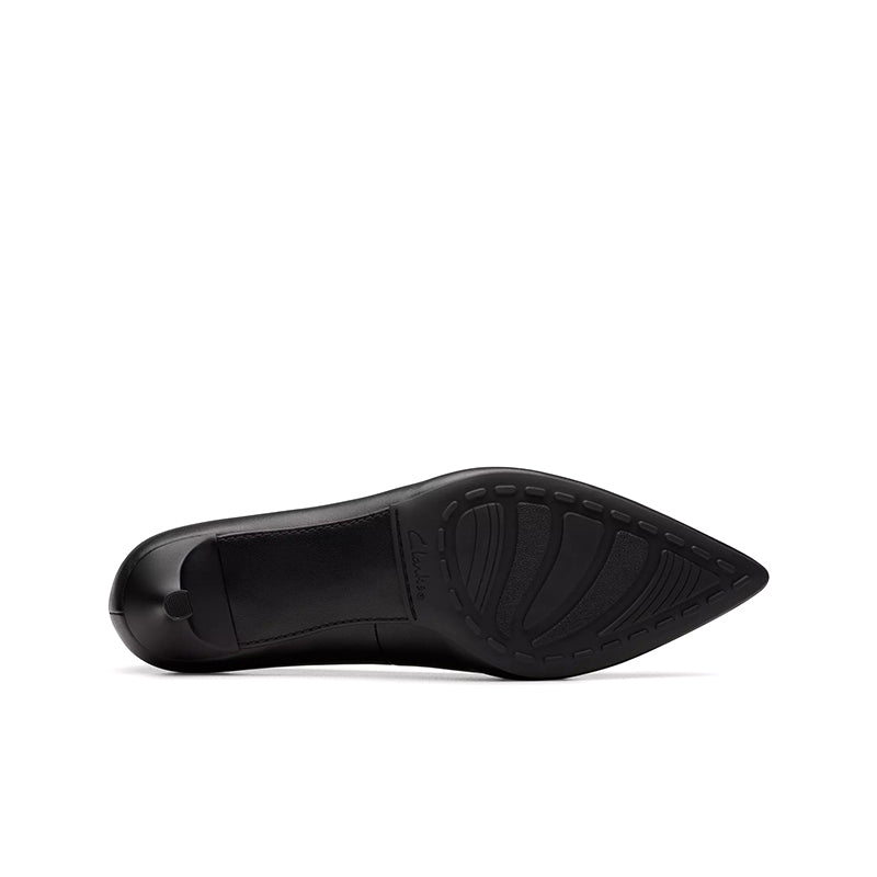 CLARKS Adela Court Women's Heels Black Sheepskin Formal Shoes