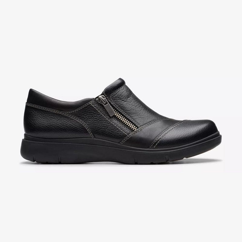 Clarks Certina Pure Women's Black Leather Casual Fashion Shoes 26179816