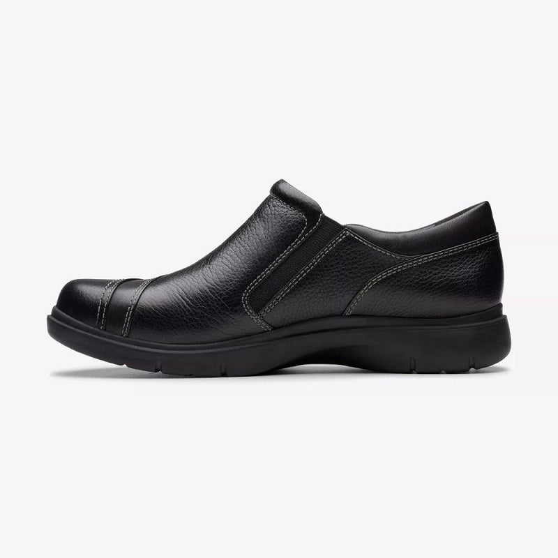 Clarks Certina Pure Women's Black Leather Casual Fashion Shoes 26179816