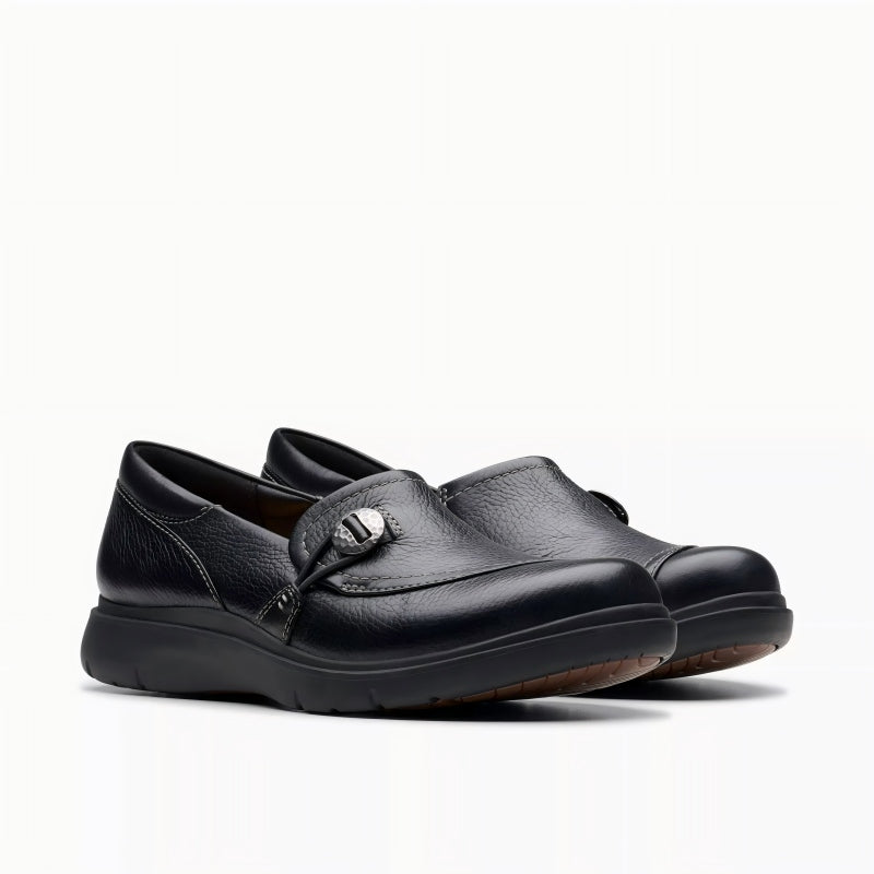 Clarks Certina Ease Women's Black Leather Fashion Casual Shoes 26179947
