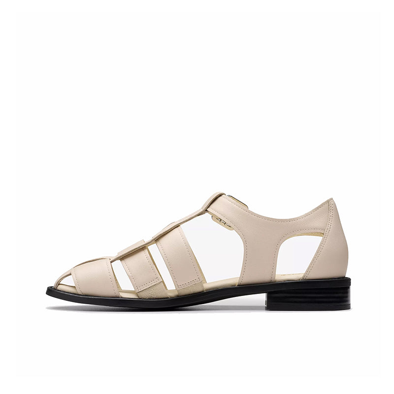 CLARKS Hana Sun Women's Sandals Beige Leather Casual Shoes