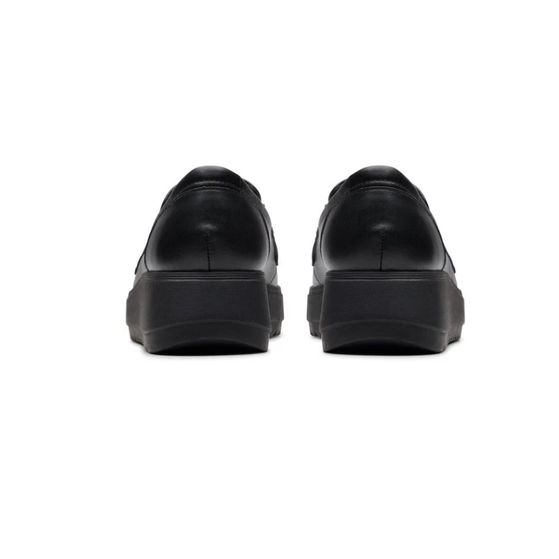 Clarks Zylah Top Loafers Women's Black Leather Casual Fashion Shoes 26184335