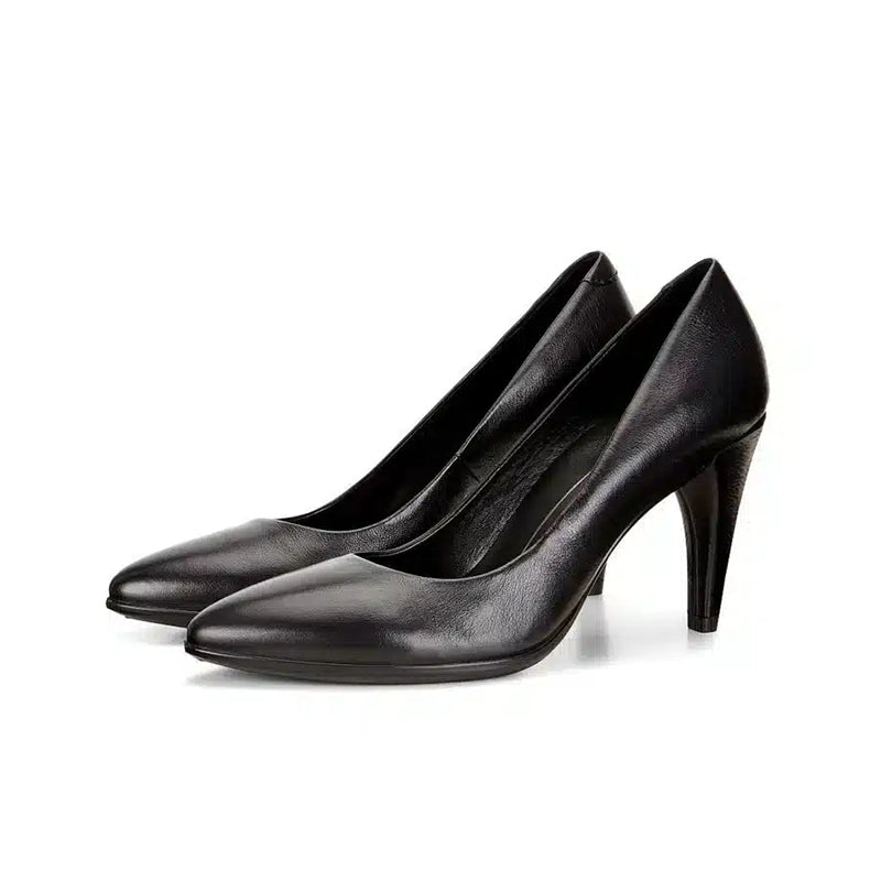 ECCO Shape 75 Women's Heels Black Leather Formal Shoes 269503