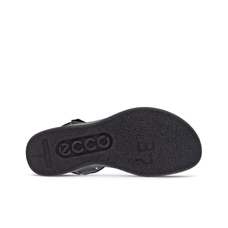 Black sandal outsole with ECCO logo and textured grip tread