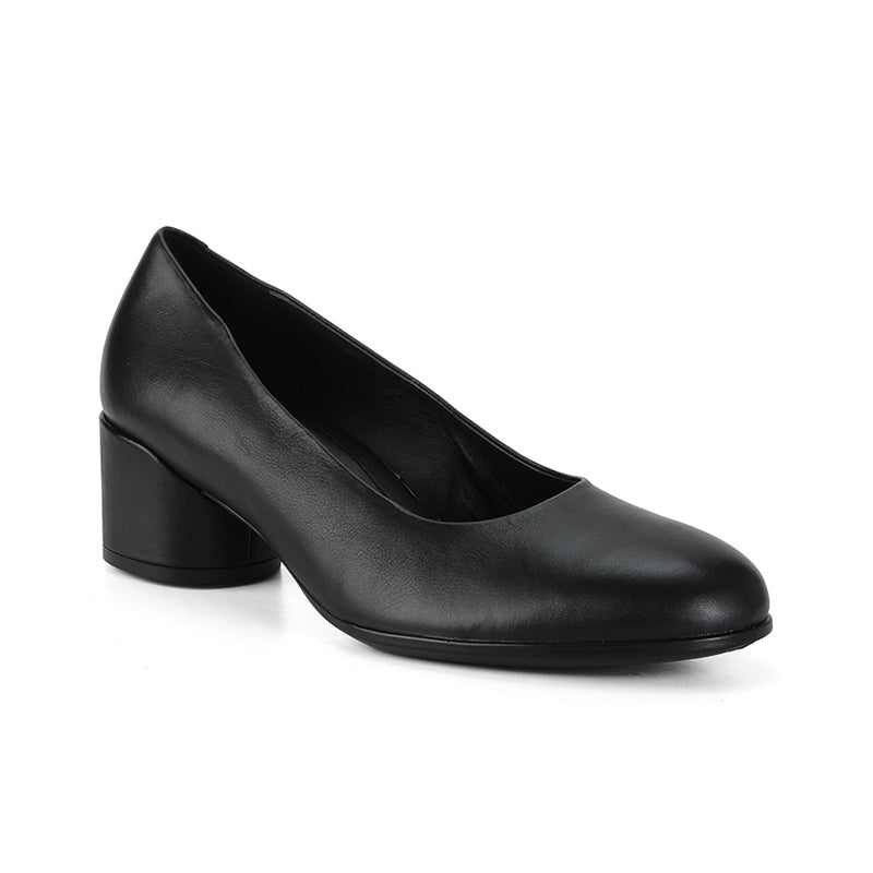 ECCO Shape 35 Women's Loafers Black Leather Mod Block Shoes 281803