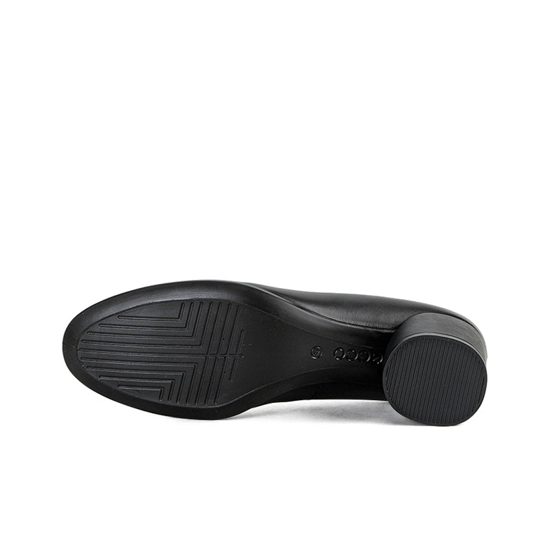 ECCO Shape 35 Women's Loafers Black Leather Mod Block Shoes 281803