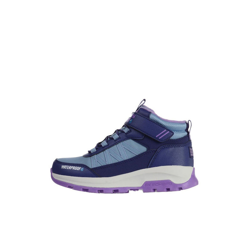 Skechers girls high-top sneakers in dark blue with purple accent sole