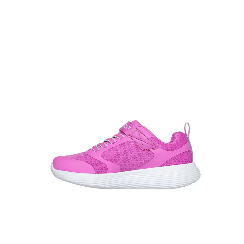 Girls' pink running sneakers with breathable mesh upper and white cushioned sole