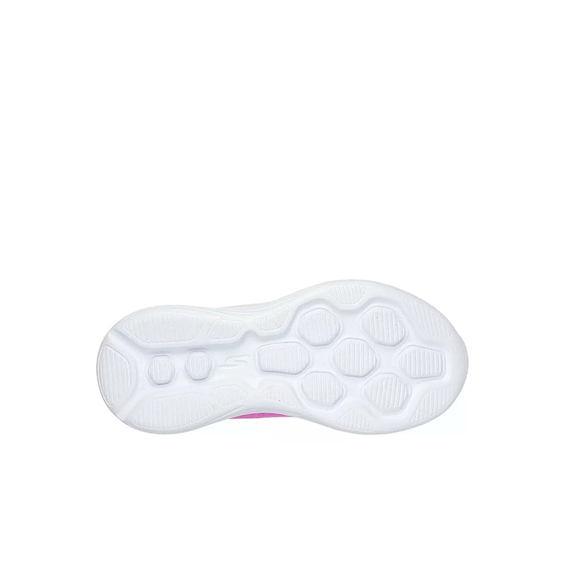 White rubber outsole with traction tread for girls' pink sneakers