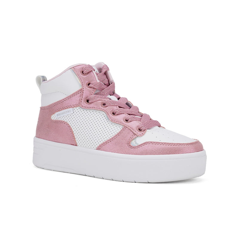 Skechers Court High Girl's Boots White Pink Fashion Casual Shoes 310192L