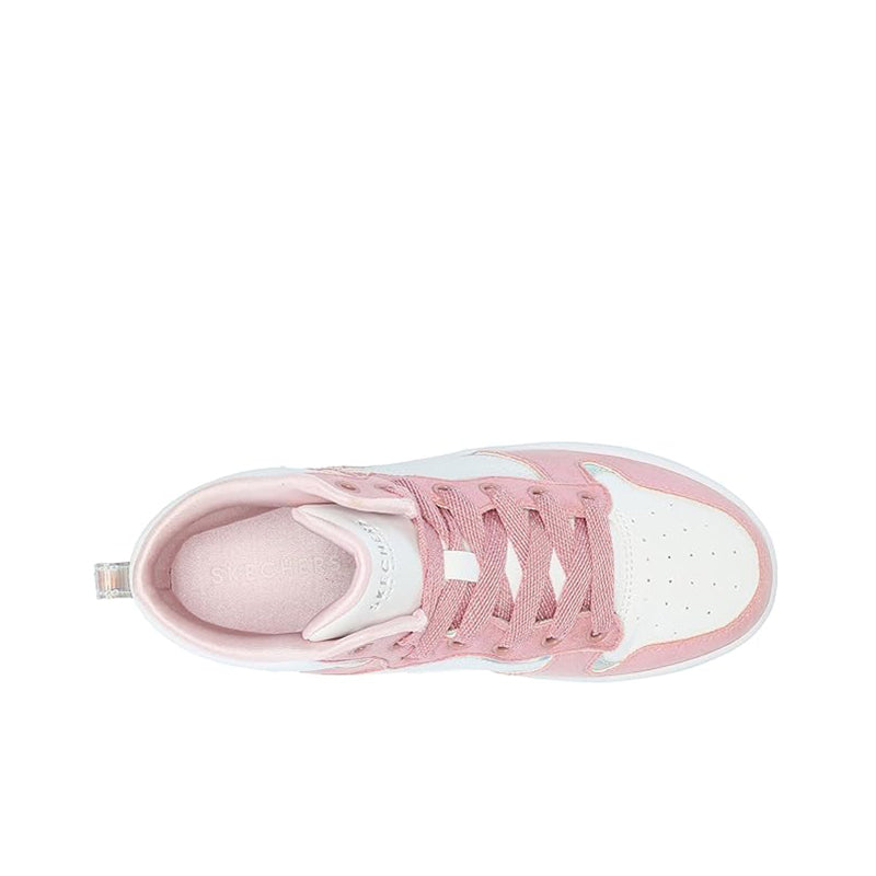 Skechers Court High Girl's Boots White Pink Fashion Casual Shoes 310192L