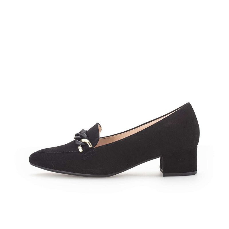 Gabor Hoolie Womens Heels Black Leather Casual Shoes 31441