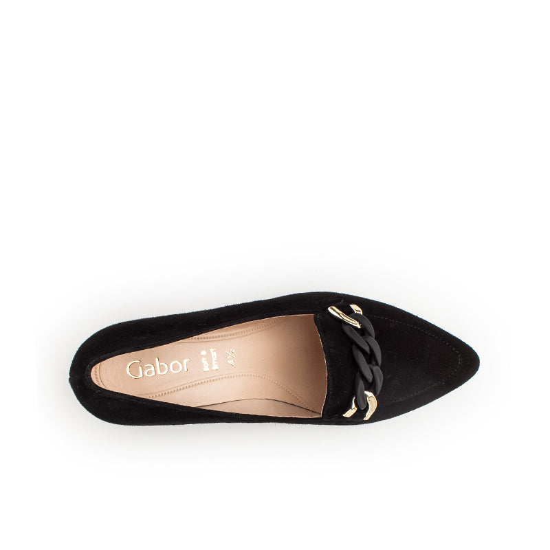 Gabor Hoolie Womens Heels Black Leather Casual Shoes 31441