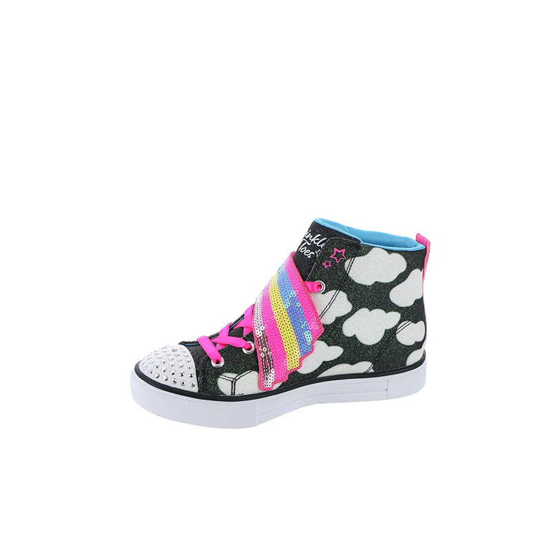 Skechers Twinkle Sparks Girl's Flats Boots Black Multi Casual Shoes 314775