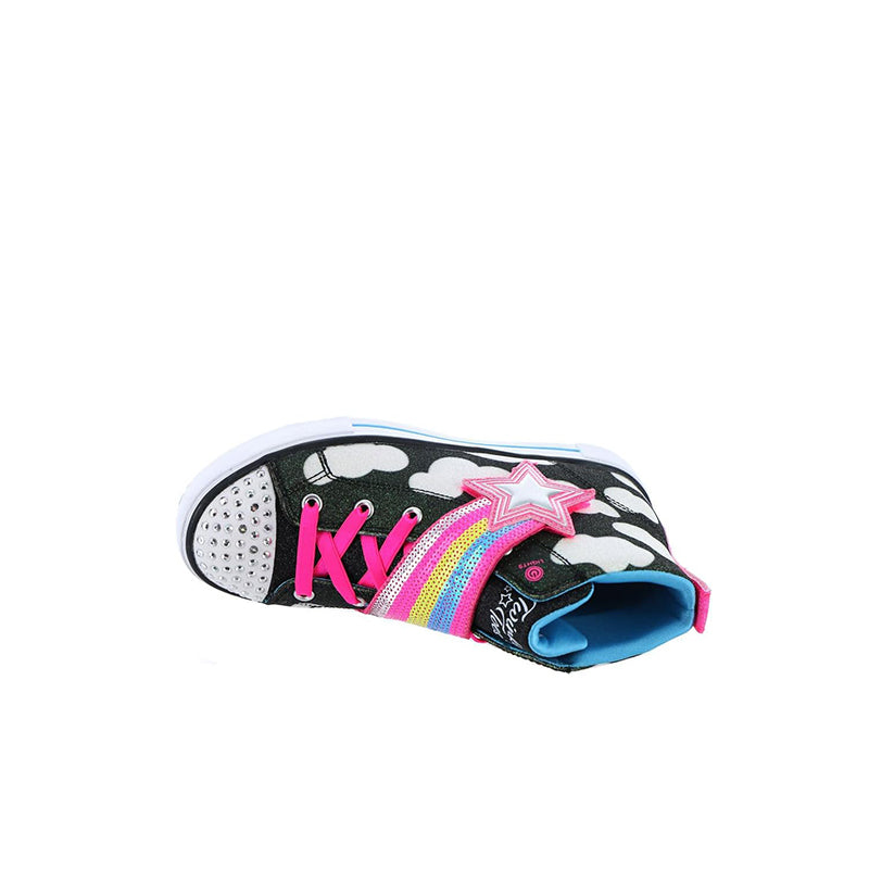 Skechers Twinkle Sparks Girl's Flats Boots Black Multi Casual Shoes 314775